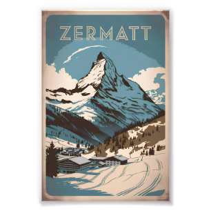 Zermatt vintage fototryck
