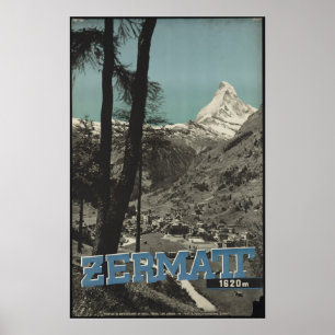 Zermatt Vintage resor Poster AD Retro-utskrifter
