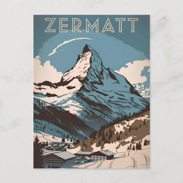 Zermatt vintage vykort (Framsida)