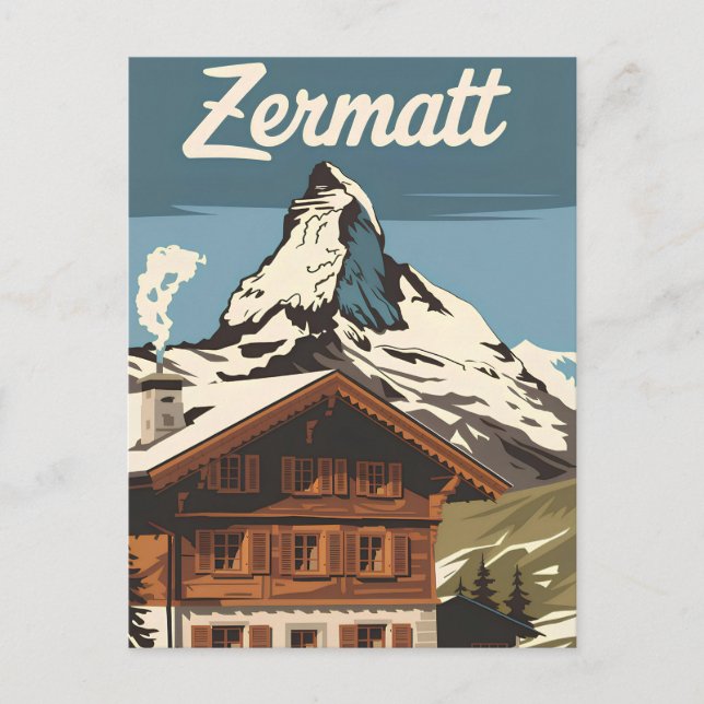 Zermatt vintage vykort (Framsida)
