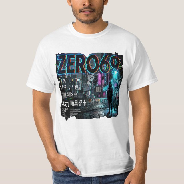ZERO69 Glitch Division System Fail Neo Tokyo 2049 T Shirt (Framsida)
