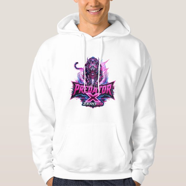 ZERO69 Predator X Cyber Tiger  Neon Cyberpunk Hoodie (Framsida)
