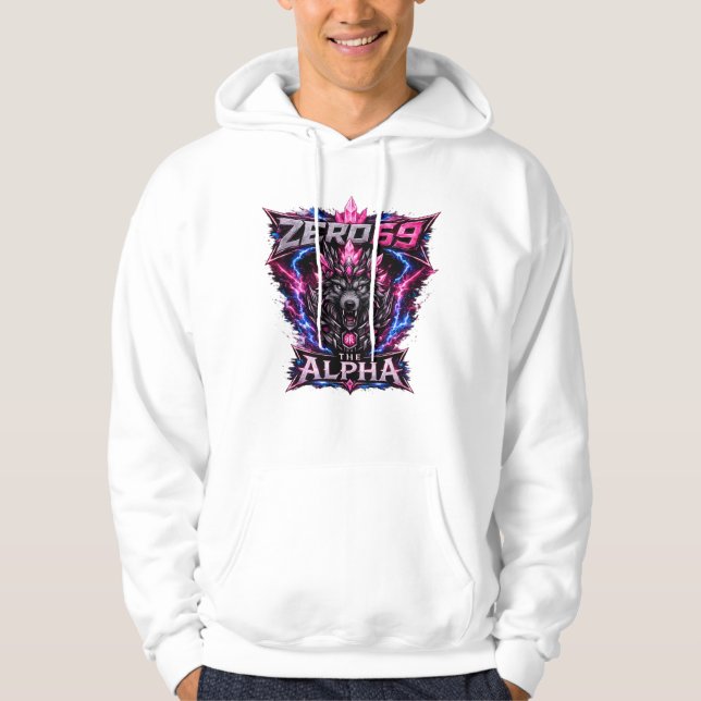 ZERO69 The Alpha Neon Wolf Hoodie (Framsida)