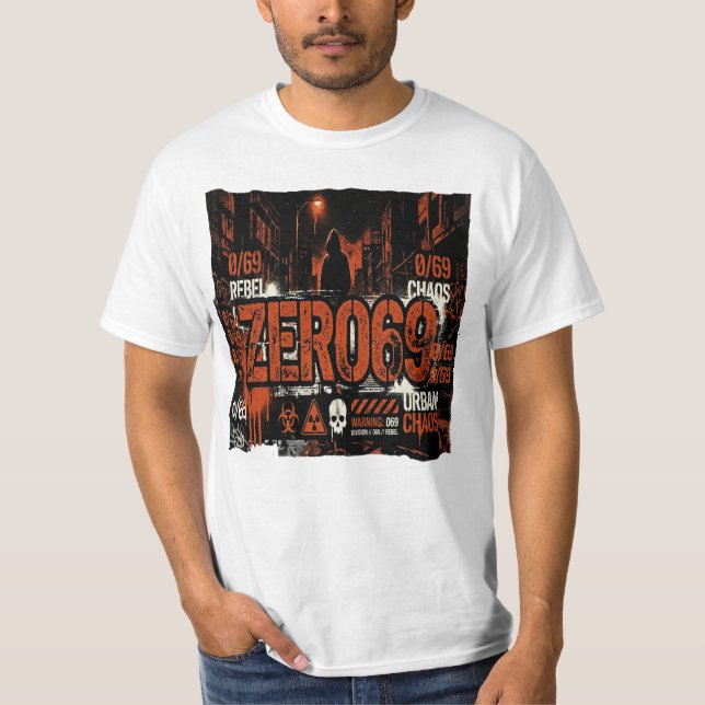 ZERO69 Urban Kaos – Rebellvarning T Shirt (Framsida)