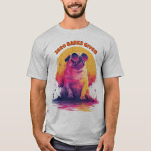 Zero Barks Given | Rolig Retro Pugs T-Shirt