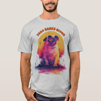 Zero Barks Given | Rolig Retro Pugs T-Shirt