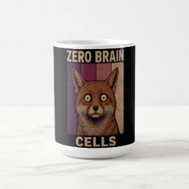 Zero Brain Cells Fox Meme – Rolig söt djur  Kaffemugg
