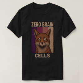 Zero Brain Cells Fox Meme – Rolig söt djur T Shirt