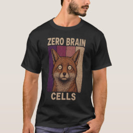 Zero Brain Cells Fox Meme – Rolig söt djur  T Shirt