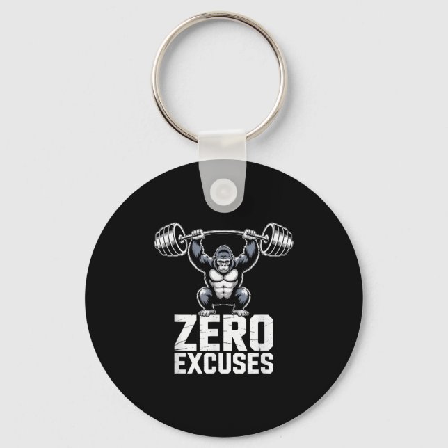 Zero Excuses Gorilla Gym Motivational Workout  Nyckelring (Framsida)