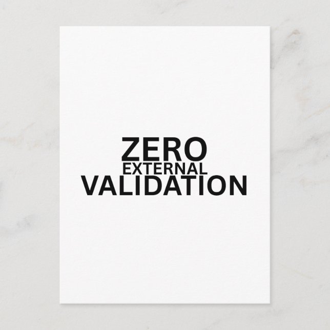 Zero External Validation Professional Vykort (Framsida)