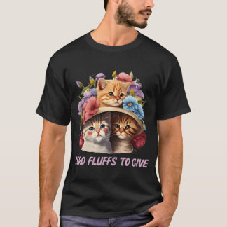 Zero Fluffso Ge Cat Cat Mamma Kitten Cat Pappa är T Shirt