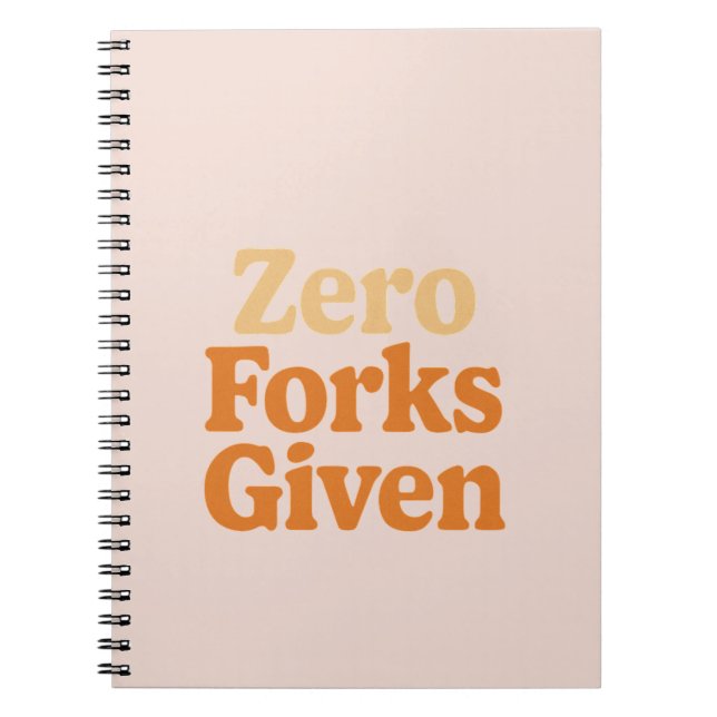 Zero Forks Given Retro Notebook Anteckningsbok (Framsidan)