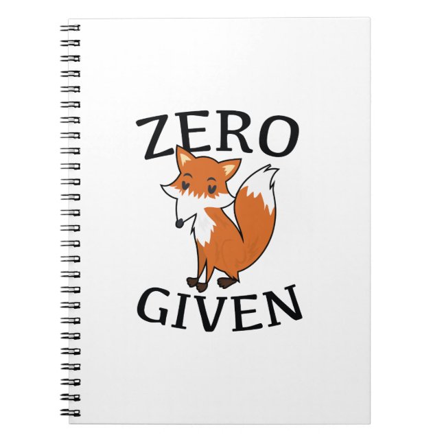 Zero Fox har angetts Anteckningsbok Med Spiral (Framsidan)