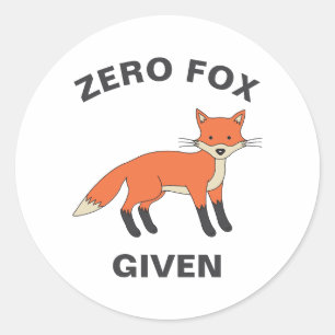 Zero Fox med FUNNY Sarcasm Vilda djur Pun Runt Klistermärke