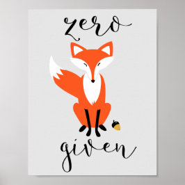 Zero Fox med Grått Poster med Funny Pun