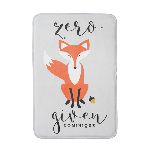 Zero Fox med Personlig Bath Mat från Funny Pun Badrumsmatta (Framsidan (Vertikal))