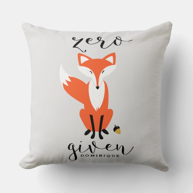 Zero Fox med Personlig Pillow för den finniga pun Kudde (Framsida)