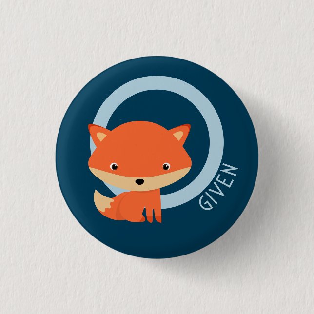 Zero Fox med söt sarkastisk röd räv Knapp (Framsida)
