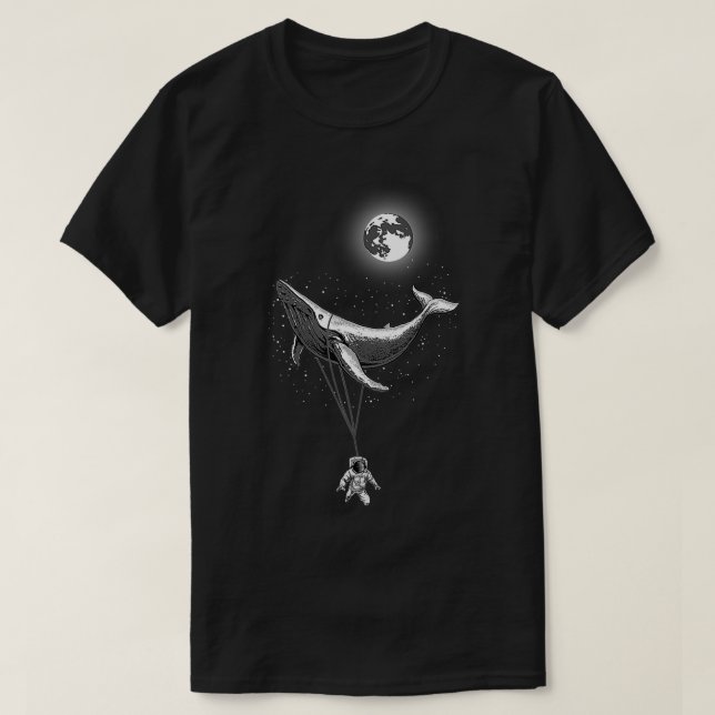 Zero Gravity Sea Whale Holding Astronaut Space Mo T Shirt (Design framsida)