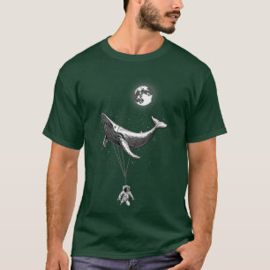 Zero Gravity Sea Whale Holding Astronaut Space Mo T Shirt