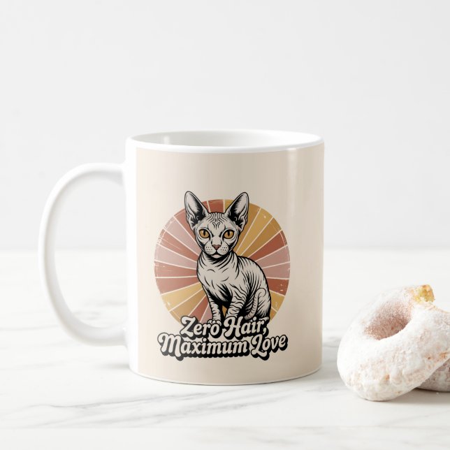 Zero Hair Maximum Love Sphynx Retro Kaffemugg (Med munk)