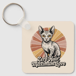 Zero Hair Maximum Love Sphynx Retro Nyckelring