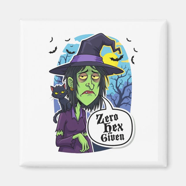 Zero Hex med funny Witch Halloween Costume Tee Magnet (Framsidan)