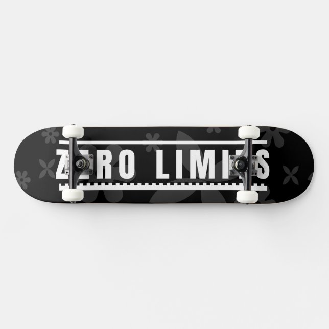 Zero Limits Mörkt Blommig Estetisk Sömlös Mönster Mini Skateboard Bräda 18,5 Cm (Horz)
