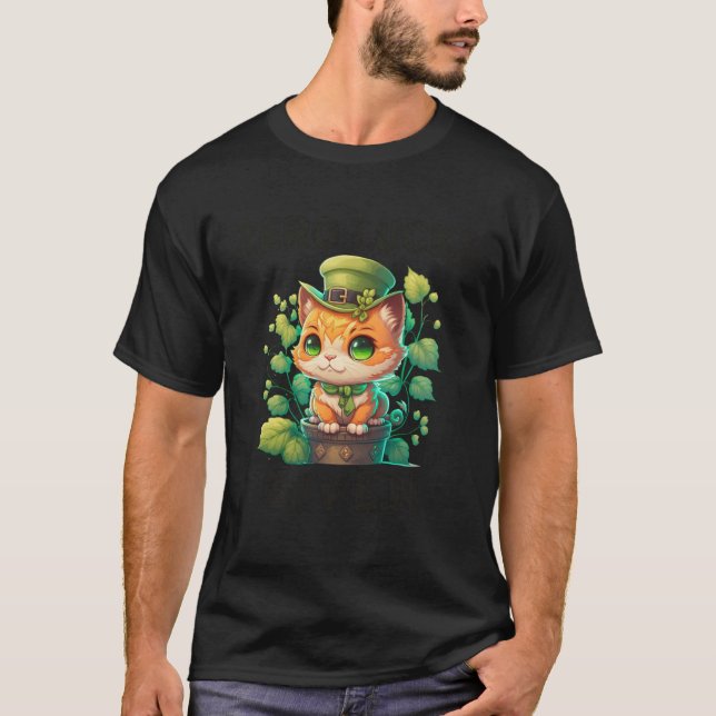 Zero Lucks Given  Cute Cat St Patricks Day Party W T Shirt (Framsida)