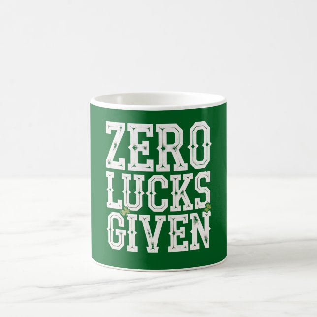Zero Lucks Given Roligt St Patrick's Day Irländska Kaffemugg (Center)