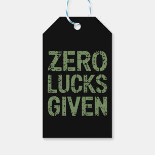 Zero Lucks Given St Paddy's Day Roligt Saint Patri Presentetikett