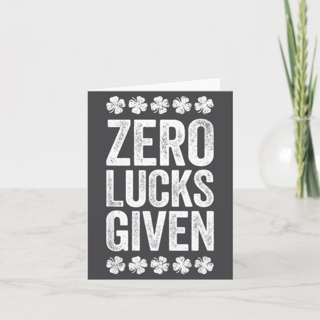 Zero Lucks Given Tröja Irländska Män Kvinnor St Pa Kort (Framsida)