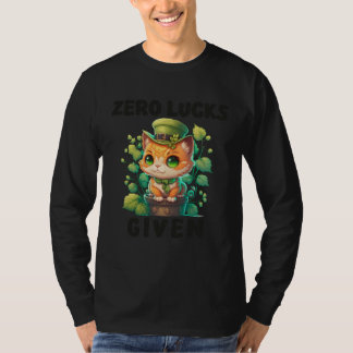 Zero Lucky Given Söt Katt St Patricks Day Party W T Shirt