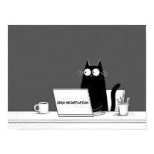 Zero Meowtivation Katt – Rolig Lättja Arbetsrelate