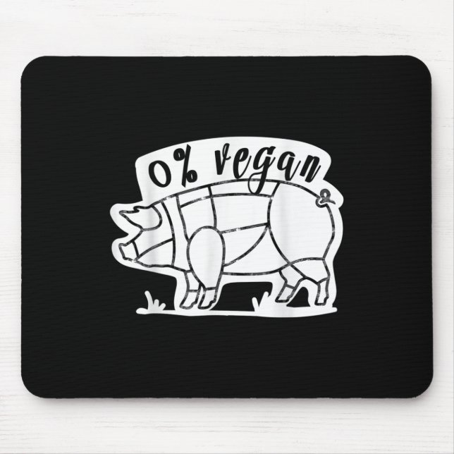 Zero Percent Vegan Funny Bbq Carnivore Kött Eater Musmatta (Framsidan)