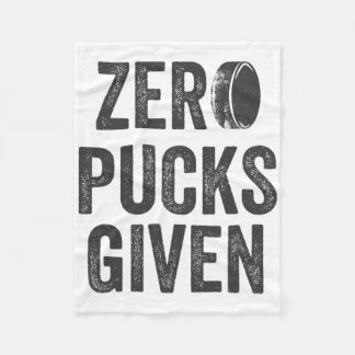 Zero Pucks Given Sarcastic Adult Hockey Herr Kvinn Fleecefilt