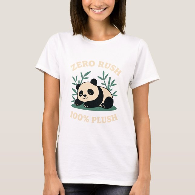 Zero Rush – 100% Plush Lazy Panda T-Shirt (Framsida)