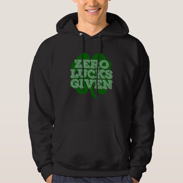 Zero tur given Irish Shamrock  St Patricks Day Hoodie (Framsida)