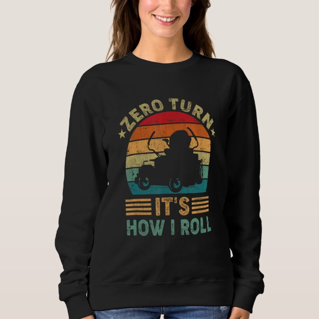 Zero Turn Det är så jag rullar Retro Style Gräskli T Shirt (Framsida)