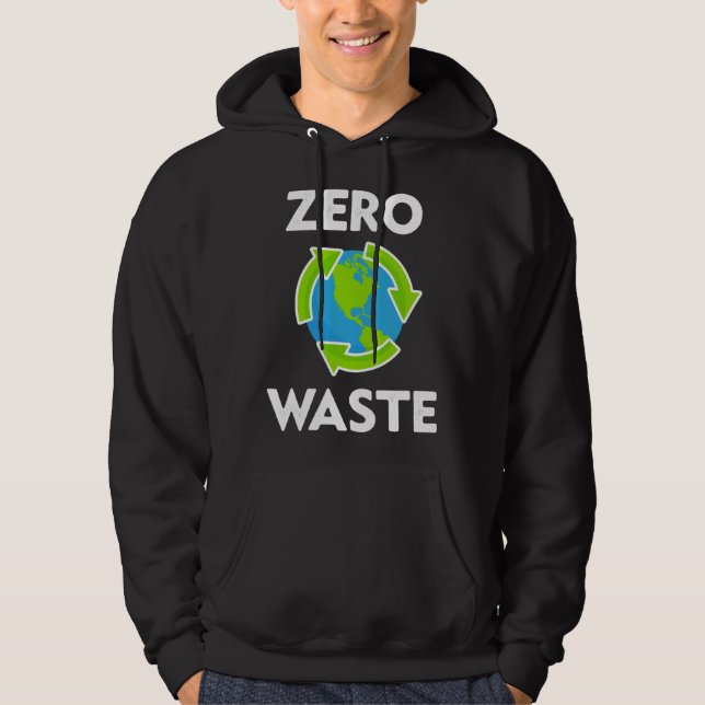 Zero Waste Earth Day Environmental Teacher  Anti P Hoodie (Framsida)