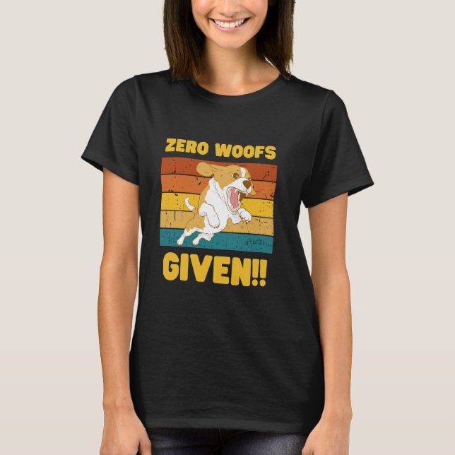 Zero Woofs med grafik Tee - Rolig hund Älskare man (Framsida)