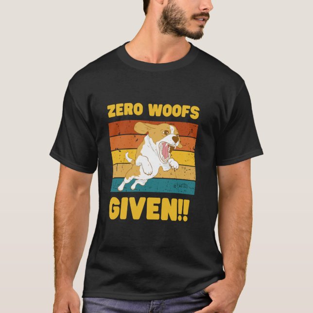 Zero Woofs med grafik Tee - Rolig hund Älskare man (Framsida)