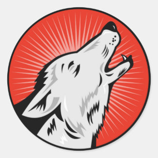 ZEROSIXFEMALE, rund Varg Glossy-symbol Runt Klistermärke