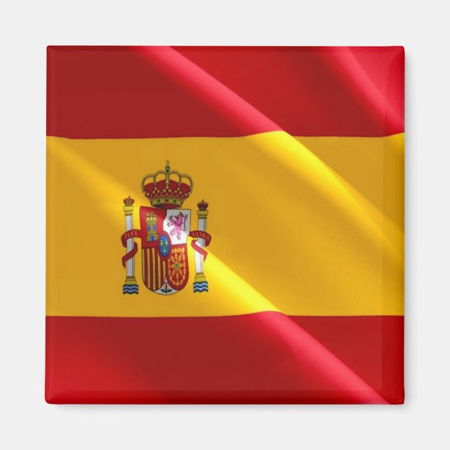 zES002 SPANISH Wave FLAGGA, Spanien, Fridge Magnet (Framsidan)