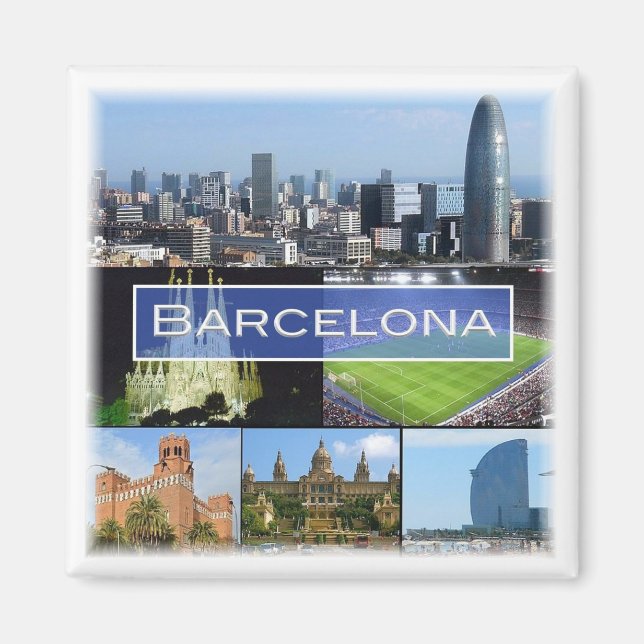 zES003 BARCELONA Spanien - Fridge Magnet (Framsidan)