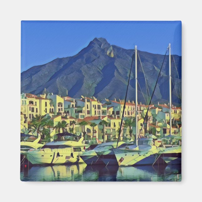 zES004 MARBELLA panorama Andalusien Spanien, Fridg Magnet (Framsidan)