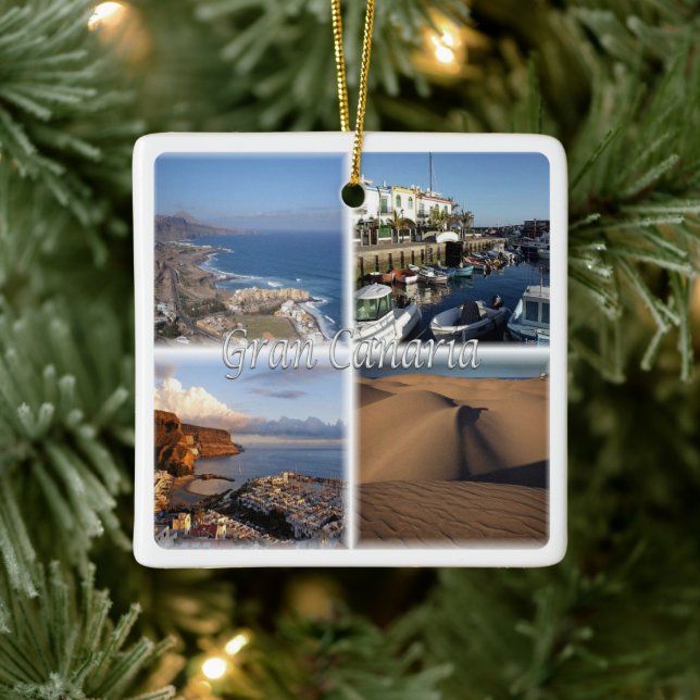 zES005 GRAN CANARIA, Kanarieöarna, Spanien. Julgransprydnad Keramik (Träd)