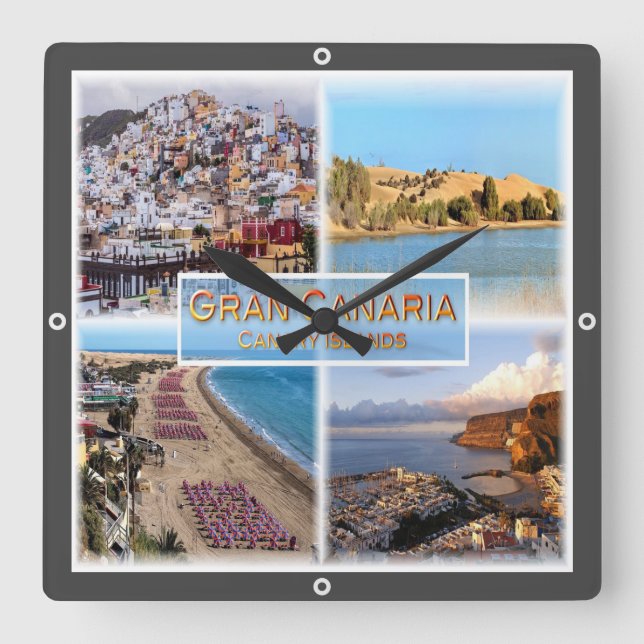 zES008 LAS PALMAS Gran Canaria, Fyrkantig Klocka (Framsida)