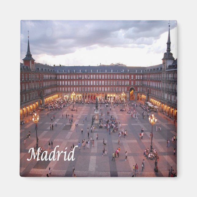 zES009 MADRID Plaza Mayor Spain - Fridge Magnet (Framsidan)